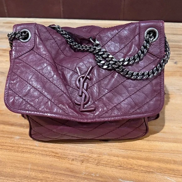 Yves Saint Laurent Plum Quilted Leather Shoulder Bag - Picture 4 of 4